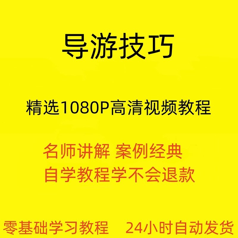导游技巧视频教程新手自学零基础入门精通教学课程全集-虚拟仓发货