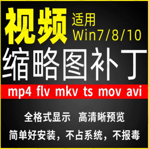 视频缩略图补丁mp4 flv ts mov mkv avi等预览软件工具显示插件-虚拟仓发货