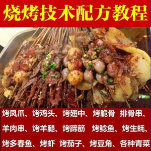 正宗全国烧烤技术配方全套视频教程配料技巧制作培训教学资料大全-虚拟仓发货