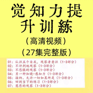 觉知力训练感知力国学智慧2025年心理学自我意识内心疗愈视频教程-虚拟仓发货