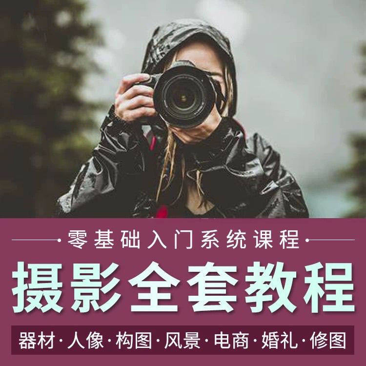 摄影教程数码单反网课课程构图教学人像视频后期人体美食静物素材-虚拟仓发货