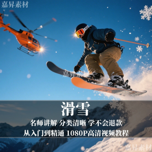 单板双板滑雪教程视频教学成人全套入门自学零基础学习视频教程-虚拟仓发货