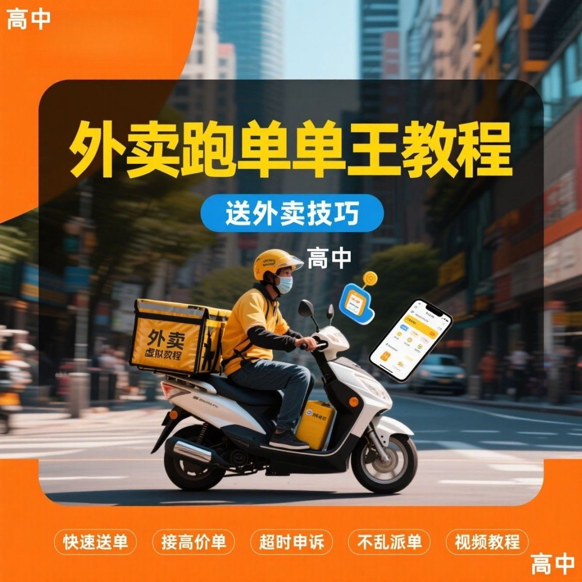 外卖员跑外卖教程抢单王教程送外卖技巧视频教程讲解高中课程-虚拟仓发货
