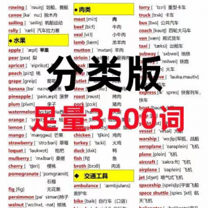 7天背完3500词初中单词中英文分类可以快速记忆英语学霸词根词缀-虚拟仓发货