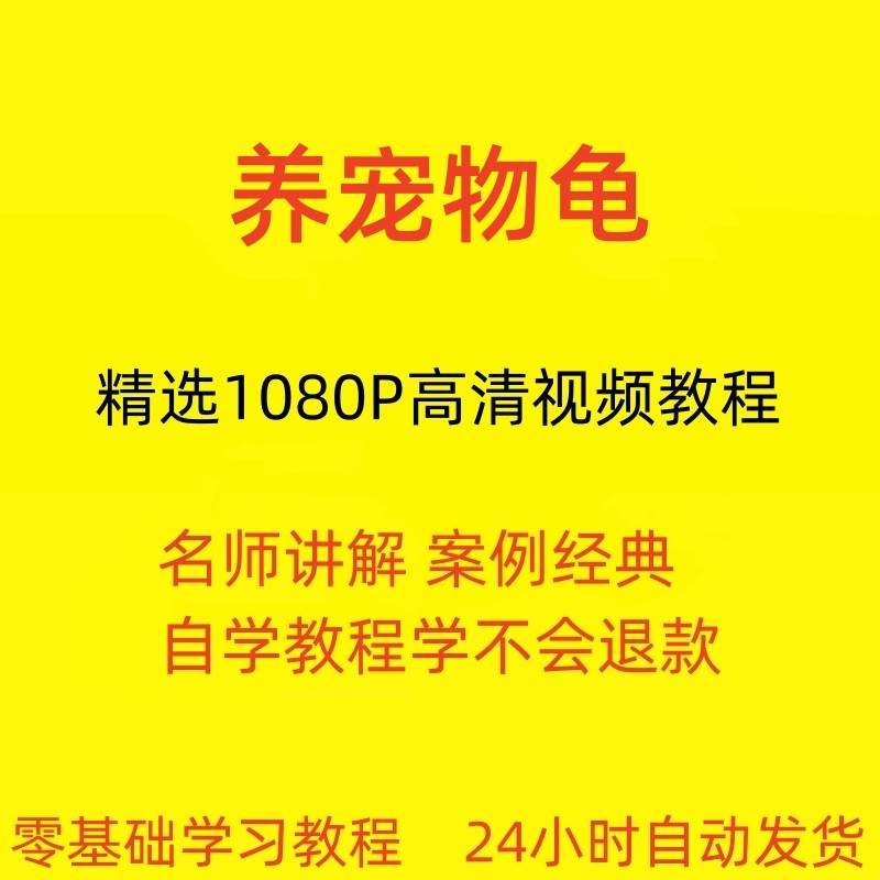 养宠物龟饲养视频教程全套从入门到精通技巧培训学习在线课程-虚拟仓发货