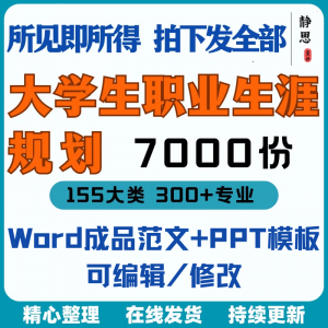 新款大学生职业生涯规划书成长就业赛道学业规划word成品范文ppt-虚拟仓发货