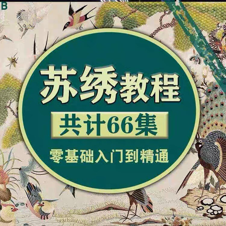 苏绣教程视频零基础苏绣教程苏绣入门到精通教学视频苏绣全套课程-虚拟仓发货