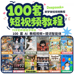 DeepSeek短视频制作教程提示词即梦AI可灵动画剪映豆包动画教程3d-虚拟仓发货