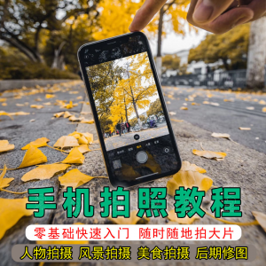 手机摄影教程拍摄拍照课程从入门到精通技巧人像修图剪辑亲子风景-虚拟仓发货