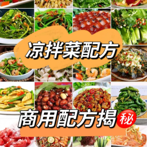 摆地摊街边特色自选拌凉菜小菜制作小吃技术配方教程培训视频教学-虚拟仓发货