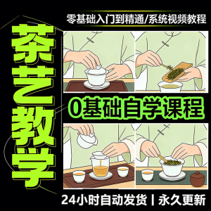 茶艺师茶道视频教程零基础自学培训课程新手入门泡茶品茶资料素材-虚拟仓发货