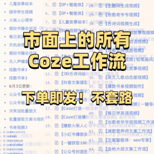 扣子coze工作流150+套成品模板直接导入AI智能体搭建从入门到精通-虚拟仓发货