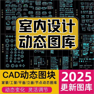 网红cad动态图库模块模型素材抖音小红书CAD室内设计家装工装图库-虚拟仓发货