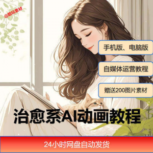治愈系AI插画动画视频制作教程课程素材自媒体运营小白学习必备-虚拟仓发货
