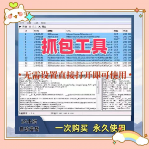 抓包工具软件开发源代码分析设计素材一次性购买永久使用-虚拟仓发货