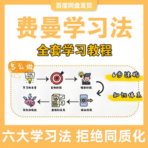 费曼学习法高效率学习全套教程思维导图记忆力笔记技巧视频课程-虚拟仓发货