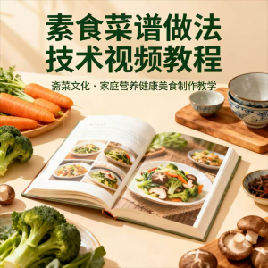 素食菜谱制作技术视频教程家庭营养健康美食教学设计素材-虚拟仓发货
