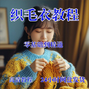 手工织毛衣视频零基础传统棒针钩针毛线编织婴儿童全套-虚拟仓发货