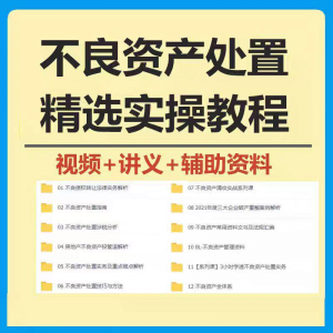 不良资产处置实操教程 不良资产视频 不良资产尽职调查资料-虚拟仓发货