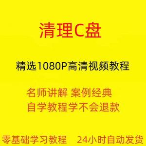电脑c盘清理不求人视频教程全套从入门到精通技巧培训学习在线课-虚拟仓发货
