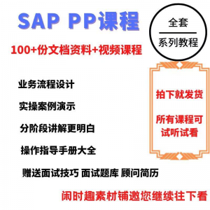 SAP教程视频教程PP生产计划模块视频教程-虚拟仓发货