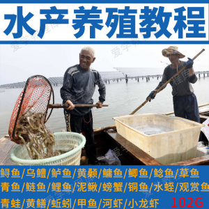 水产养殖影片教程黄颡泥鳅螃蟹乌鳢鲈鱼鲟鱼水蛭养鱼技术培训课程-虚拟仓发货
