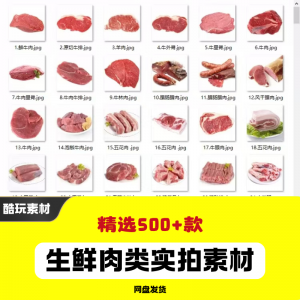 生鲜肉类猪肉羊肉牛肉实拍素材电商外卖新鲜菜品宣传图片-虚拟仓发货