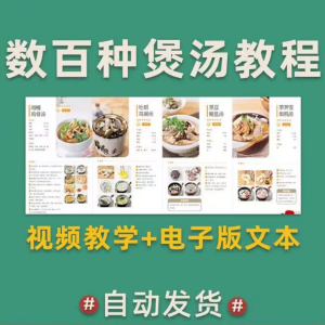 煲汤煮汤做法鸡汤排骨汤鲫鱼汤羊肉汤瓦罐汤广东汤电子版教程合集-虚拟仓发货