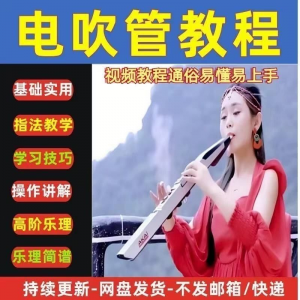 自学乐器电吹管教程课程实用学习教材视频初学者入门零基础-虚拟仓发货