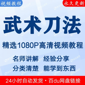 武术刀法基本功视频教程新手自学零基础入门精通教学全套课程全集-虚拟仓发货