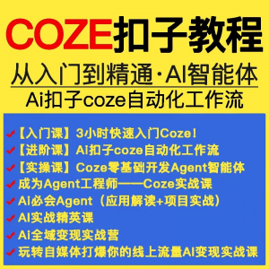 扣子coze教程工作流从入门到精通智能体开发搭建应用实战教学课程-虚拟仓发货