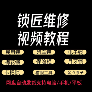 锁匠维修视频教程全套从入门到精通技巧培训学习在线自学课程-虚拟仓发货