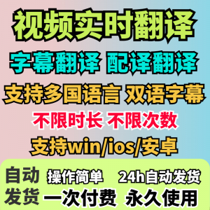 视频实时翻译软件自动添加字幕同声传译看剧网课翻译工具字幕生成-虚拟仓发货