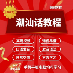 潮汕话视频教程自学习资料教学方言发音培训零基础揭阳潮州语入门-虚拟仓发货